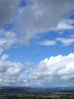 Paragliders on the Mynd
