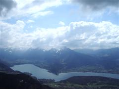 Flying high over Lake Annecy.