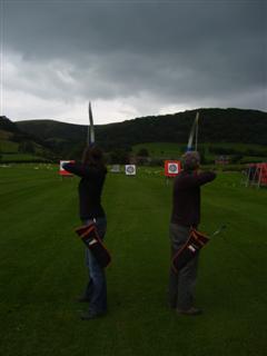 Geoff and I doing archery.