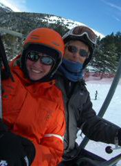 Geoff and I skiing.