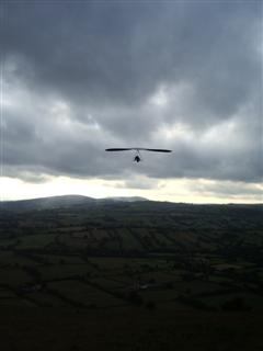 Geoff launching on the Mynd.