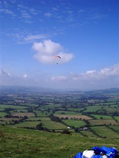 Chariman Dave flying at the Mynd.