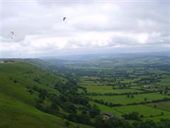 Flying at the Mynd.