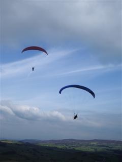 Dave and another pilot over Corndon.