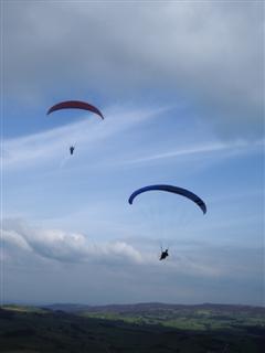 Dave and another pilot over Corndon.